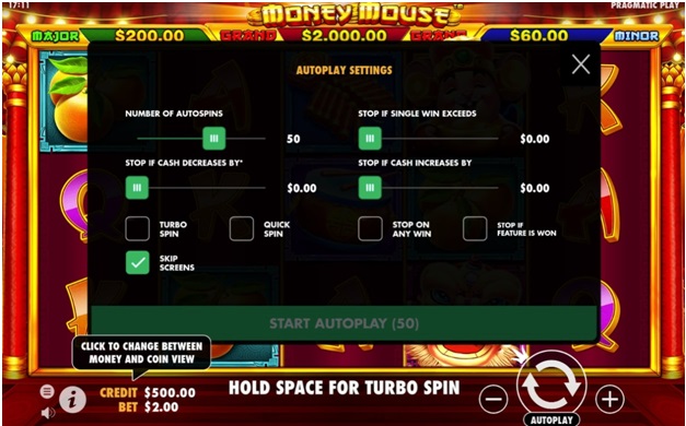 Auto play feature in pokies games