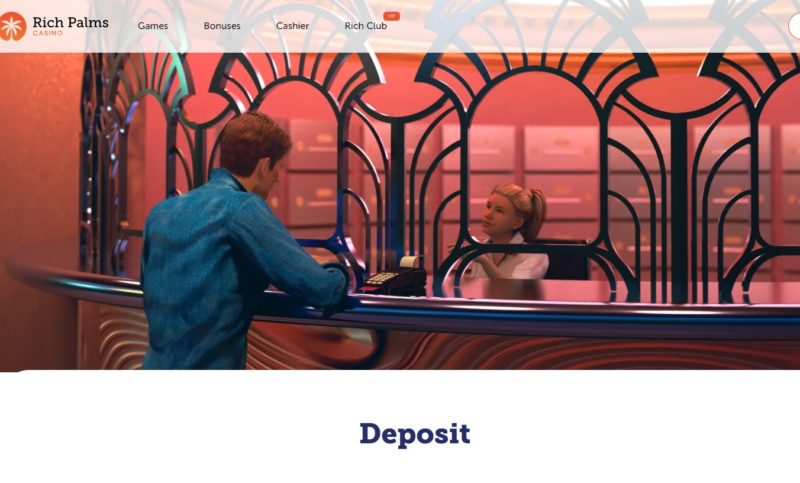 Deposit options at Rich Palms Casino
