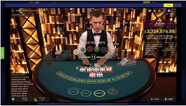 How to play Casino Hold'em Jumbo 7