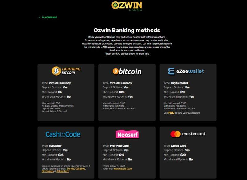 Ozwin Casino Bank