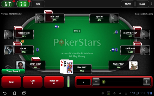 pokerstars apk real money