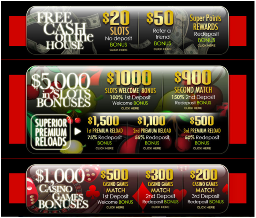 Superior Casino pokies bonuses