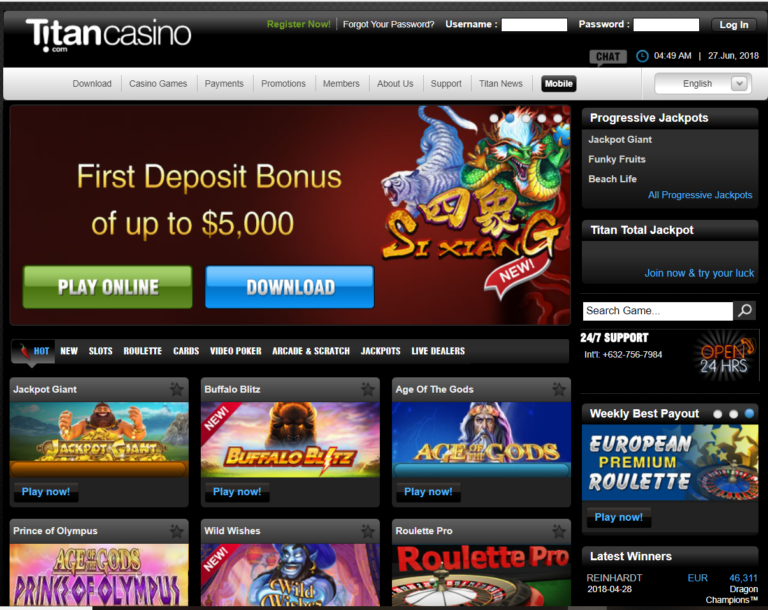 Online titan casino губернатор покера играть бесплатно онлайн