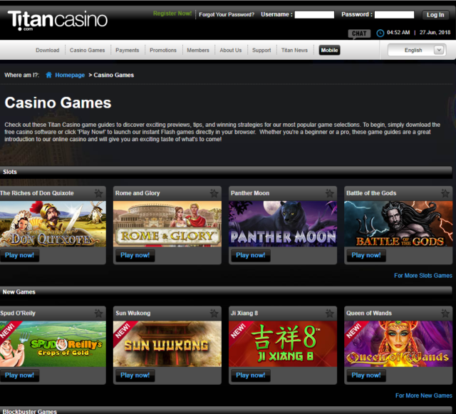 Titan Casino games