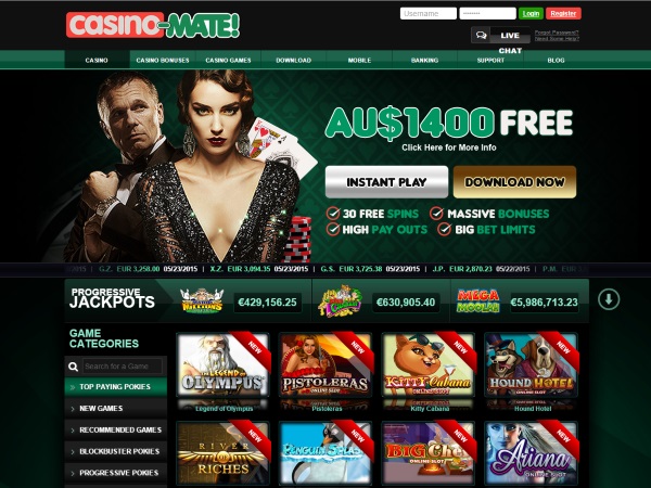 casino mate 1400 cash match bonus